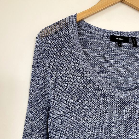 Theory Admiral Mix Scoop Neck Sweater in Prosecco Size XS - Picture 3 of 6